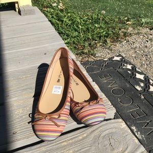 American Eagle Rainbow Striped Flats